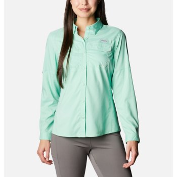 Columbia PFG Lo Drag Long Sleeve, Camisa Verdes Para Mujer | 458173-WKU